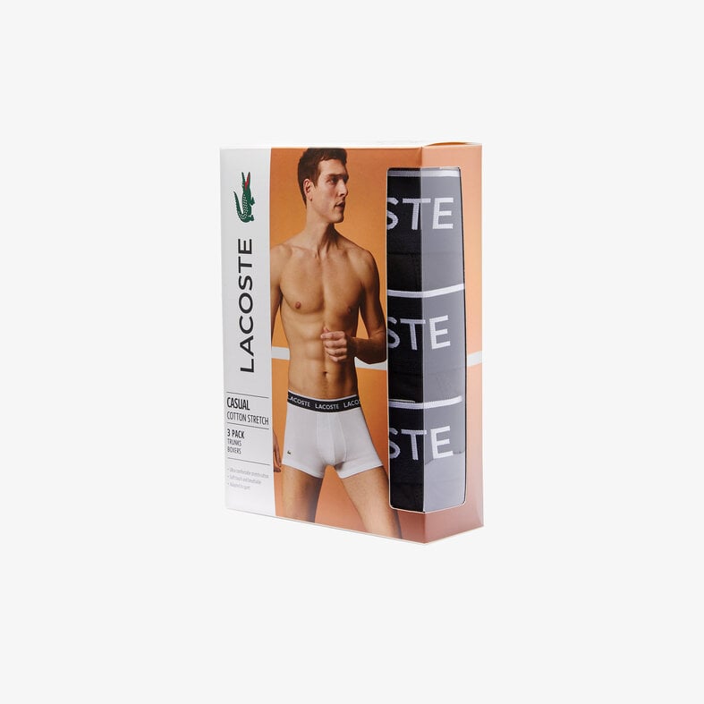 Lacoste Lacoste Classic Boxer Shorts Men Black Trunks 3-Pack