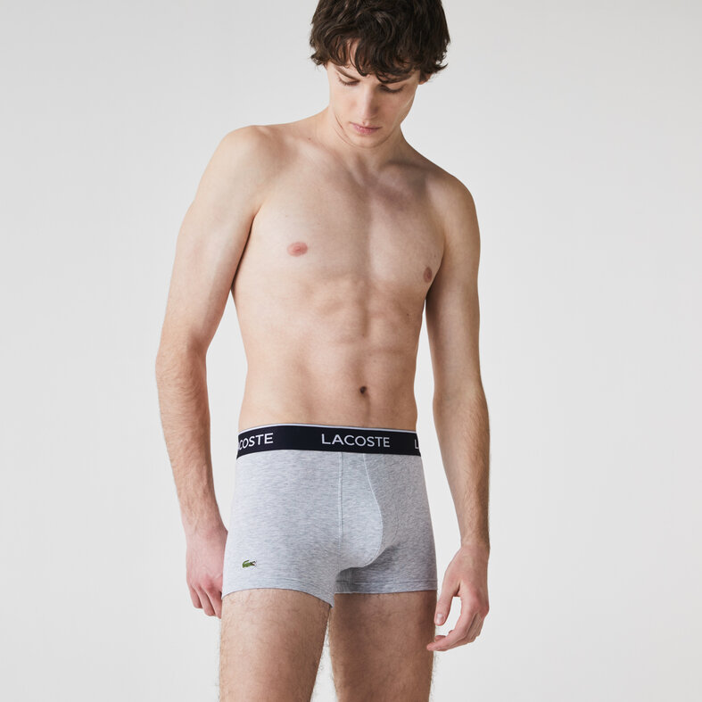 Lacoste Lacoste Classic Boxer Shorts Men Black/White/Grey Trunks 3-Pack