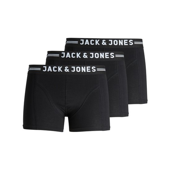 Jack & Jones Jack & Jones Boxershorts Heren Trunks SENSE 3-Pack Zwart