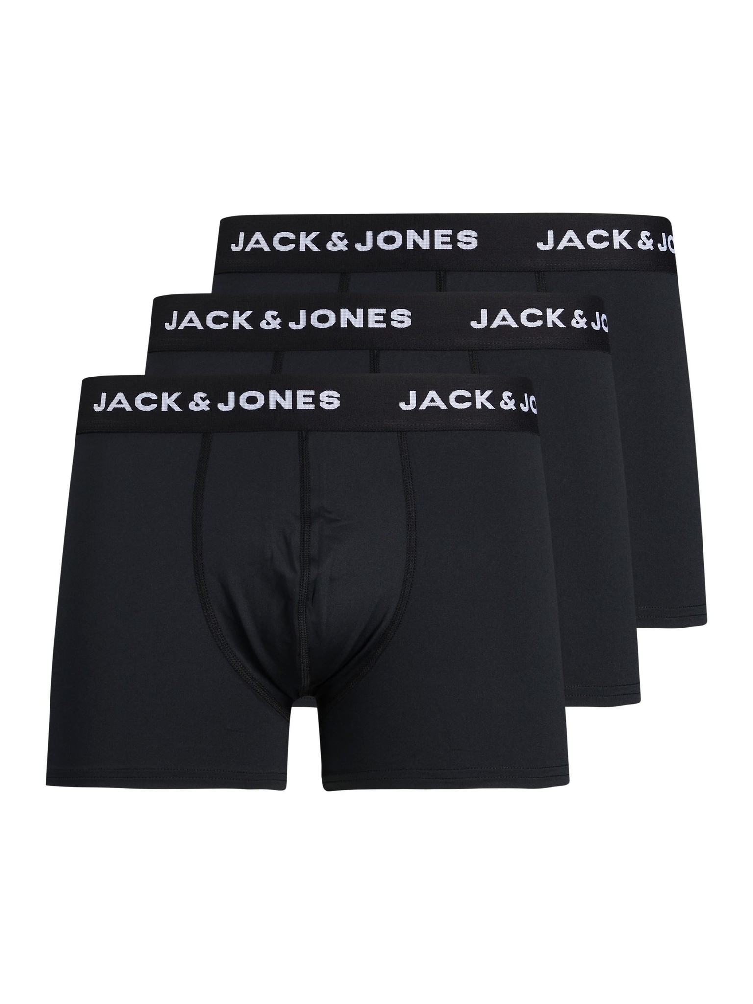 Jack Jones Jack Jones Boxershorts Heren Microfiber Trunks JACBASE 3 Pack Zwart