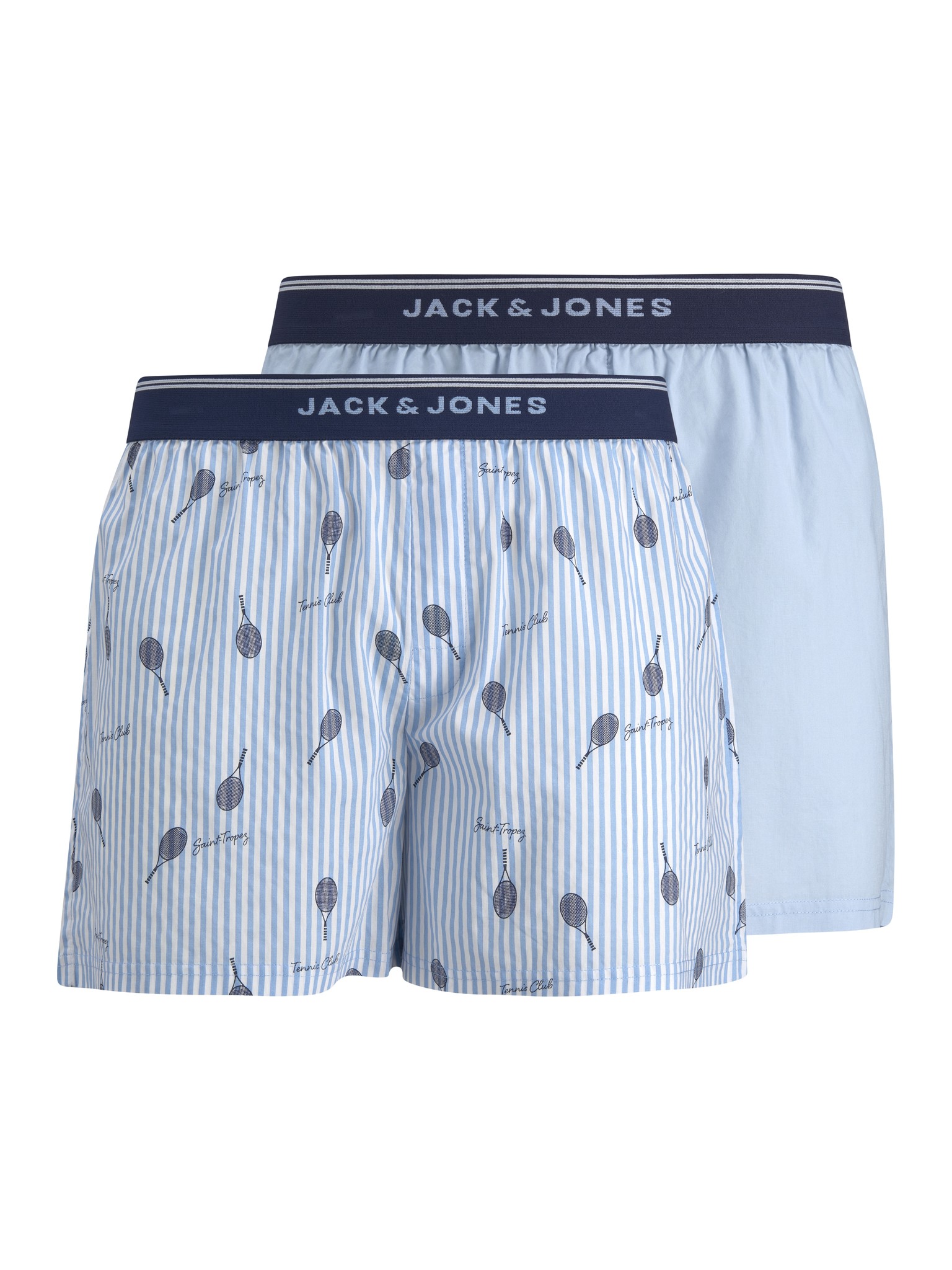 Jack & Jones JACTENNIS Wijde Boxershorts Heren 2-Pack Blauw - Maat  L - Losse boxershort heren