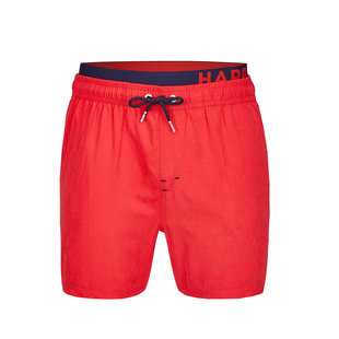 Happy Shorts Zwemshorts Heren Dubbele Waistband Effen Rood