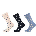 Apollo Apollo Fashion Socks Women Hearts Dots Star Print Pink Blue