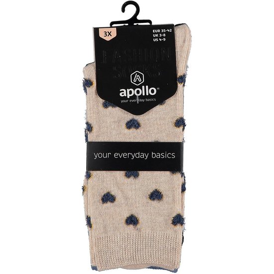 Apollo Apollo Fashion Socks Women Hearts Dots Star Print Pink Blue