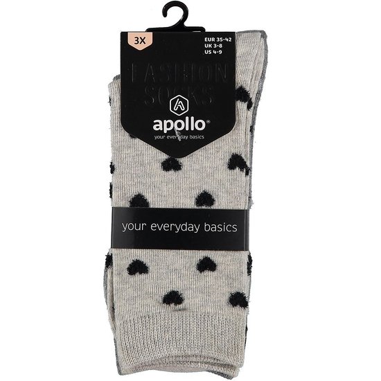 Apollo Apollo Fashion Socks Women Hearts Dots Star Print Pink Grey