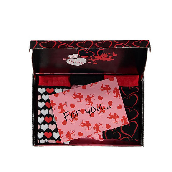 Apollo Women's Socks Hearts Valentine Giftbox Gift