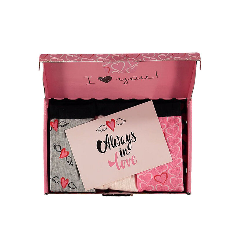 Apollo Dames Sokken Hartjes Valentijn Giftbox Cadeau