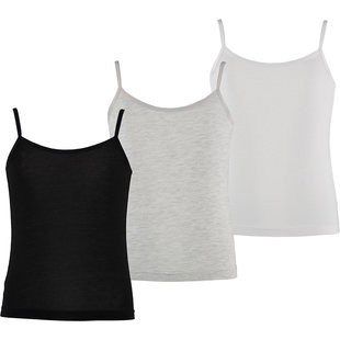 Apollo Girls Bamboo Singlet Shirts 3-Pack Black Gray White