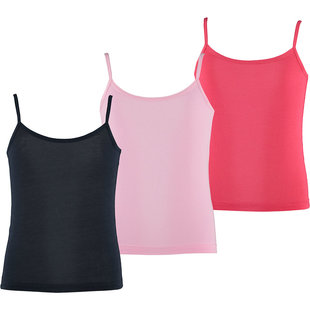 Apollo Meisjes Bamboe Singlet Hemden 3-Pack Blauw Roze Rood