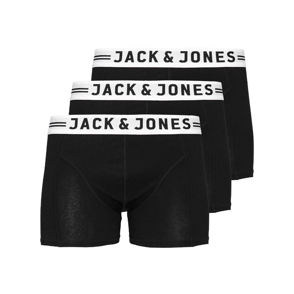 Jack Jones Junior Jack Jones Junior Boxershorts Jongens SENSE 3 Pack Zwart