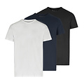 Phil & Co Phil & Co Ondershirt Heren T-shirt Ronde Hals Regular Fit 3-Pack Zwart Blauw Wit