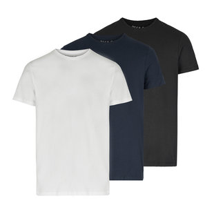 Phil & Co Undershirt Men's Round Neck 3-Pack Black Navy White