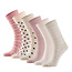 Apollo Women's Socks Heart Stripes Stars Bio Cotton 6-Pack Beige / Pink