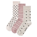 Apollo Women's Socks Heart Stripes Stars Bio Cotton 6-Pack Beige / Pink