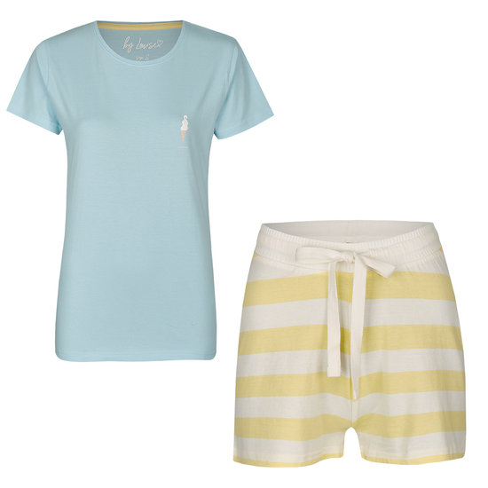 By Louise By Louise Women's Pajama Sets Ice Cream Shortama Blue Yellow