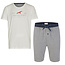 Phil & Co Phil & Co Shortama Men Short Pajamas Cotton White - Grey