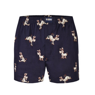 Happy Shorts Wijde Boxershort Ezel Print Blauw