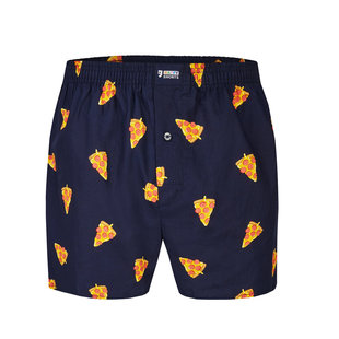 Happy Shorts Wijde Boxershort Pizza Print Blauw