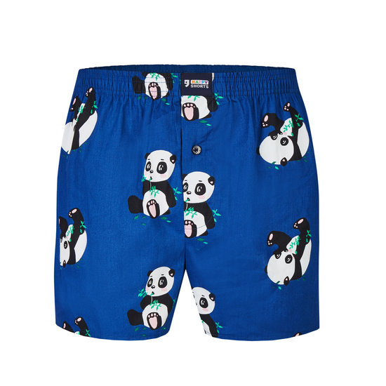 Happy Shorts Happy Shorts Wide Boxer Shorts Panda Print Blue