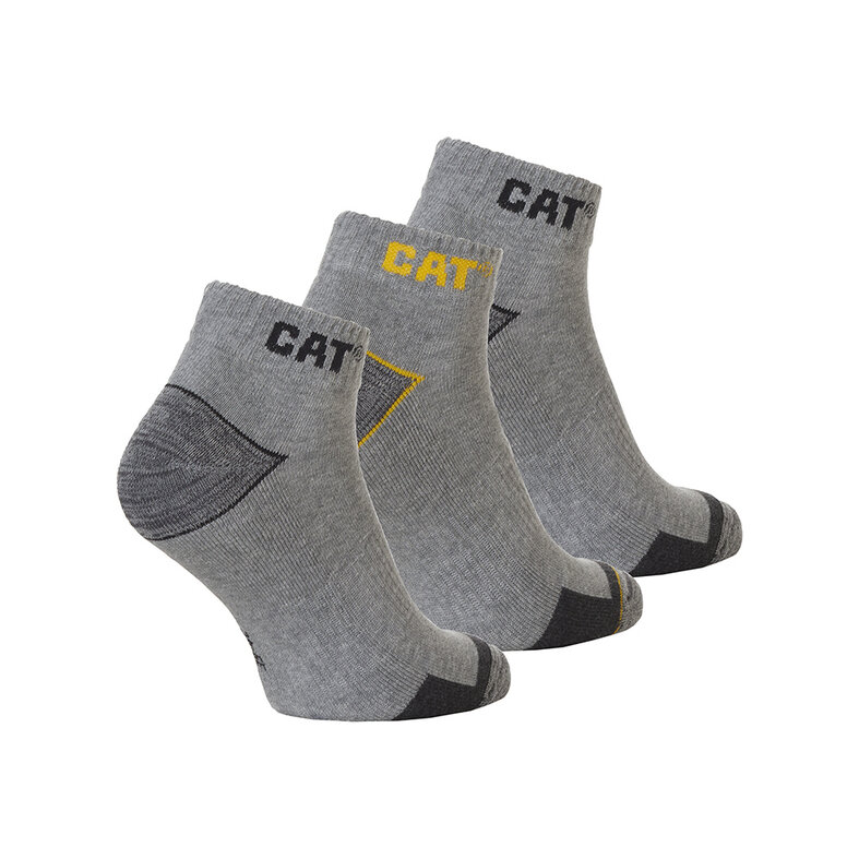 Cat CAT Ankle Socks Work Sneakers 3-pair Grey
