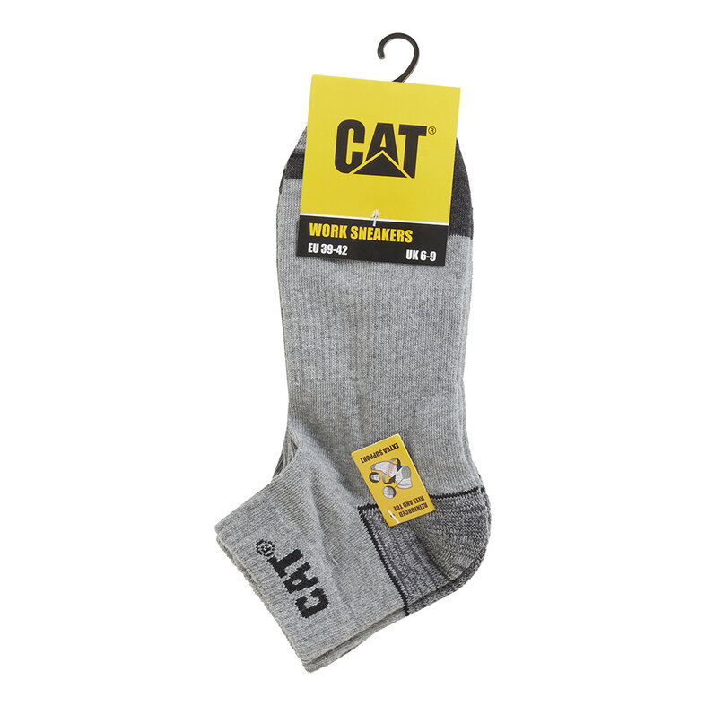 Cat CAT Enkelsokken Heren Work Sneakers 3-paar Korte Werksokken Grijs