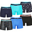 Happy Shorts Happy Shorts Boxershorts Heren Multipack 6P SET#7 Blauw Zwart