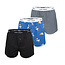 Happy Shorts Happy Shorts 3-Pack Wide Boxer Shorts Men's Black Pelican Print Blue