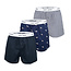 Happy Shorts Happy Shorts 3-Pack Wijde Boxershort Blauw Gestreept Meeuwen Print