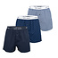 Happy Shorts Happy Shorts 3-Pack Wijde Boxershorts Heren Gestipt - Geblokt - Effen Blauw