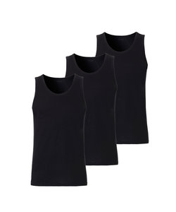 Cotonella Singlet Men Cotton Black 3-Pack