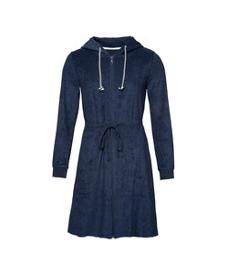 By Louise Dressing Gown Women's Slim-Fit Terry With Zipper Blue