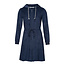 By Louise By Louise Ochtendjas Dames Slim-Fit Badstof met Rits en Capuchon Blauw Badjas