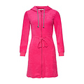 By Louise By Louise Dressing Gown Women's Slim-Fit Terry Cloth With Zipper And Hood Pink Bathrobe