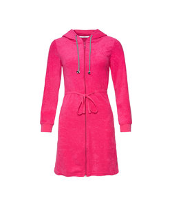 By Louise Dressing Gown Women's Slim-Fit Terry With Zipper Pink