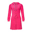 By Louise By Louise Ochtendjas Dames Slim-Fit Badstof met Rits en Capuchon Roze Badjas