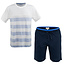 Phil & Co Phil & Co Shortama Men Short Pajamas Cotton Striped White / Blue