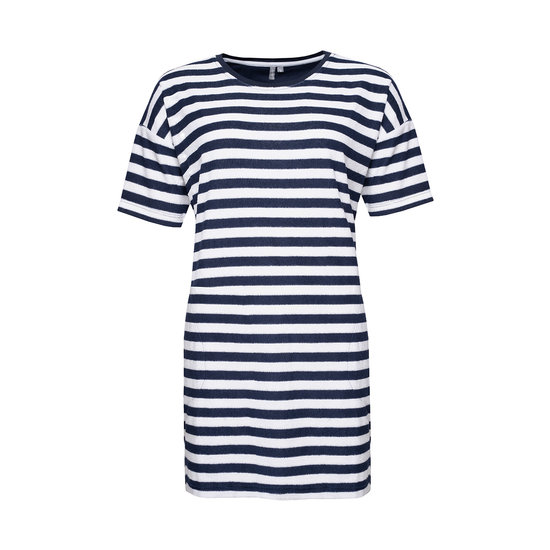 By Louise  By Louise Women's Nightdress Terry Striped Blue Short Sleeves