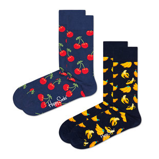 Happy Socks Sokken Met Print Kersen Bananen 2-Pack