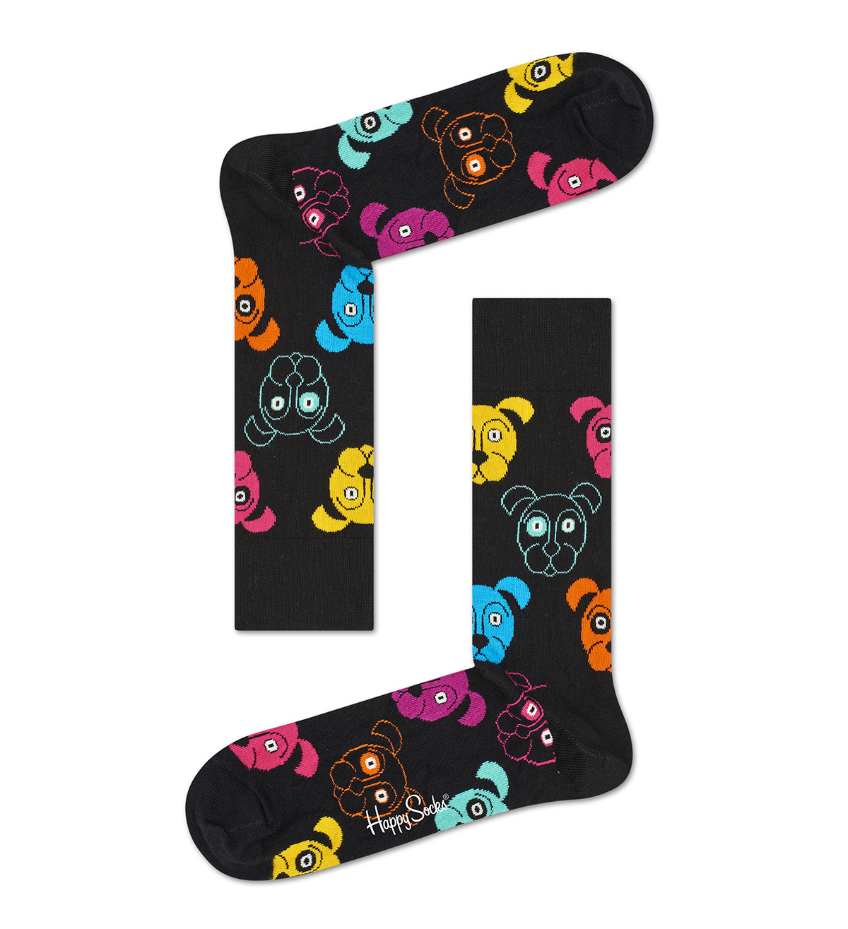 Happy Socks Sokken Met Print Dogs Zwart - Maat 41-46