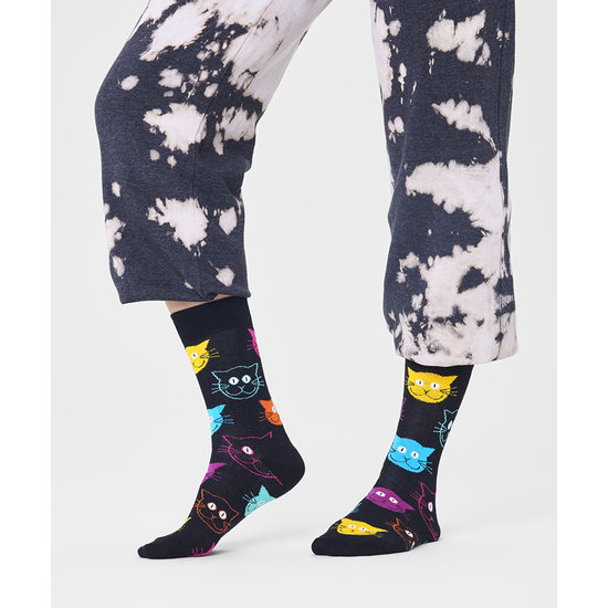 Happy Socks Happy Socks Sokken Met Print Cats Zwart