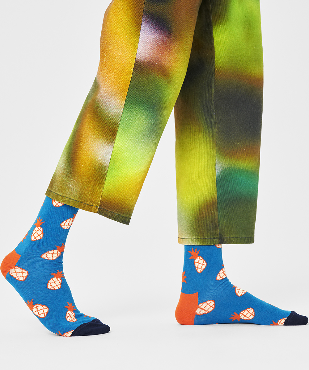 Lil verontschuldiging Bourgondië Happy Socks Sokken Met Print Pineapple Blauw Ananas | Underwear District