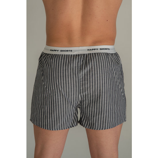 Happy Shorts Happy Shorts 3-Pack Wide Boxer Shorts Men's Blue Striped Seagulls Print