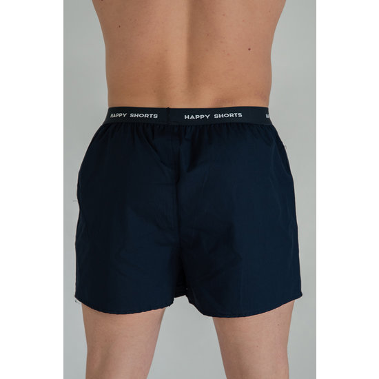 Happy Shorts Happy Shorts 3-Pack Wijde Boxershort Gestipt - Geblokt - Effen Blauw