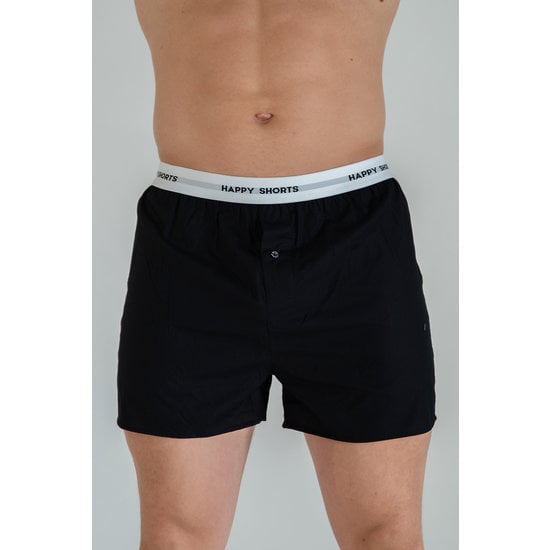 Happy Shorts Happy Shorts 3-Pack Wide Boxer Shorts Men Solid Black