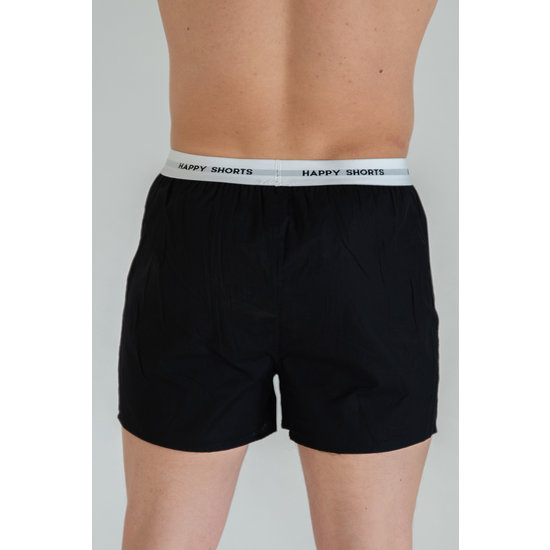 Happy Shorts Happy Shorts 3-Pack Wijde Boxershort Effen Zwart