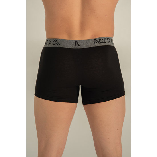 Phil & Co Phil & Co Boxer Shorts Men Solid Black / Anthracite 8-Pack