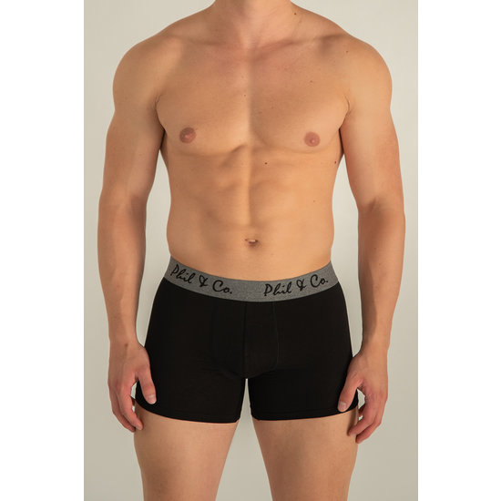 Phil & Co Phil & Co Boxer Shorts Men Solid Black / Anthracite 8-Pack