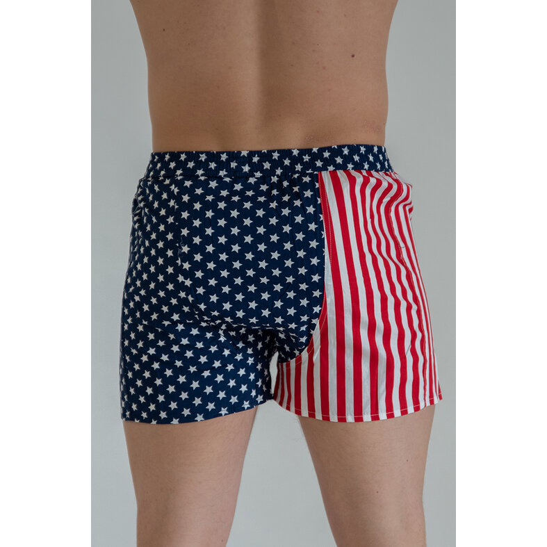 Happy Shorts Happy Shorts Wijde Boxershort Met Print Amerikaanse Vlag