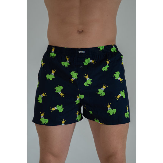 Happy Shorts Happy Shorts Wide Boxer Shorts Frog with Crown american Boxer
