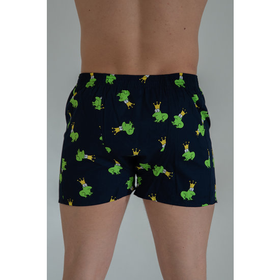 Happy Shorts Happy Shorts Wijde Boxershort Heren Kikker met Kroon Print